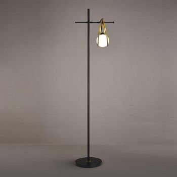 Oklahoma Matt Black And Painted Gold Floor Lamp LT31564