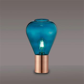 Wantagh Copper And Shaped Glass Table Lamp 