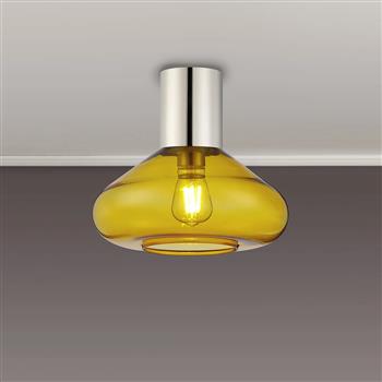 Wantagh Semi Flush Wide Glass Polished Nickel Fitting