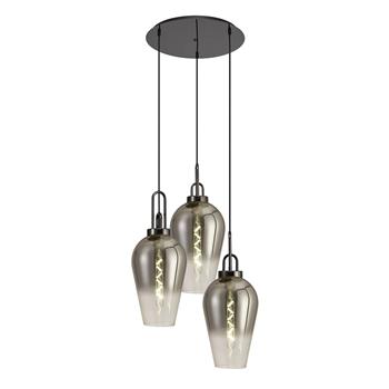 Yeadon Smoked Glass Triple Pendant Fitting