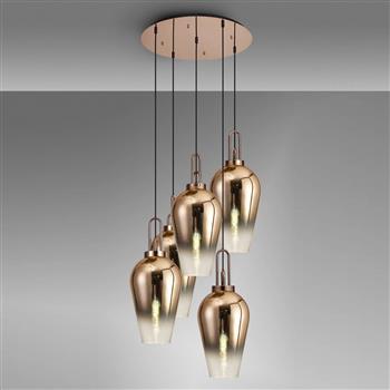 Yeadon Five Light Faded Glass Pendant Fitting