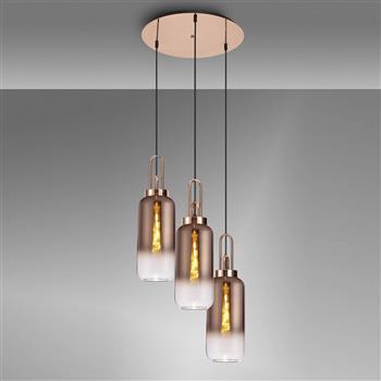 Yeadon Faded Glass Triple Cluster Pendant Fitting 