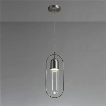 Zanesville LED Capsule Shaped Glass Single Pendant