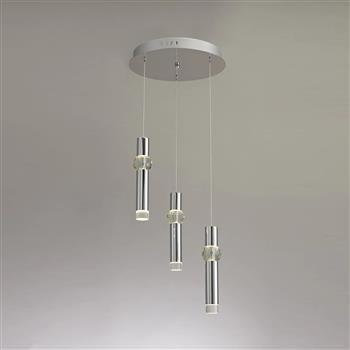 Zion LED Polished Chrome Triple Pendant Fitting LT33137