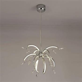 Zionsville LED Medium Polished Chrome And Crystal Pendant LT33131