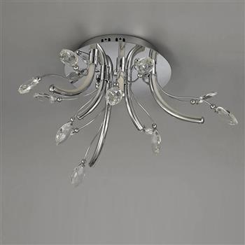 Zionsville LED Small Polished Chrome And Crystal Flush Fitting LT33133