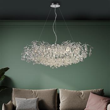 Ricicle 13-Light Crystal and Chrome Pendant 2036-17