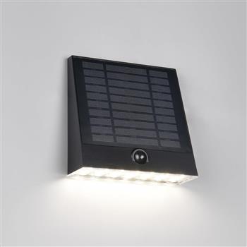 Alvorada IP44 Black Solar Outdoor PIR Wall Light R23326102