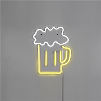 Beer Transparent Bright White And Yellow USB-C Plug In LED Wall Sign R23721100