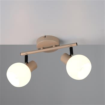 Boba Warm Beige And Opal White Glass Dual Spotlight R86372043
