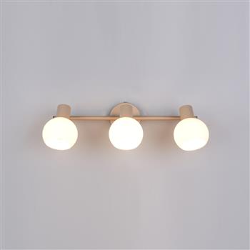 Boba Warm Beige And Opal White Glass Triple Spotlight R86373043
