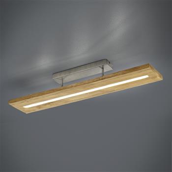 Brad LED Semi-Flush Natural Wood Ceiling Fitting 623710130