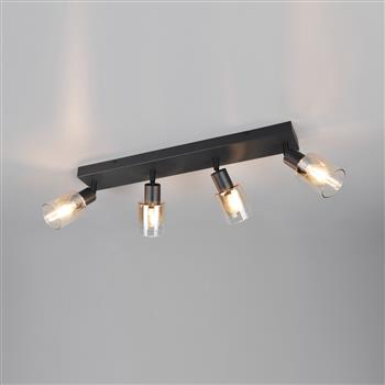Cadiz Tinted Glass 4 Light Ceiling Spotlight Fitting