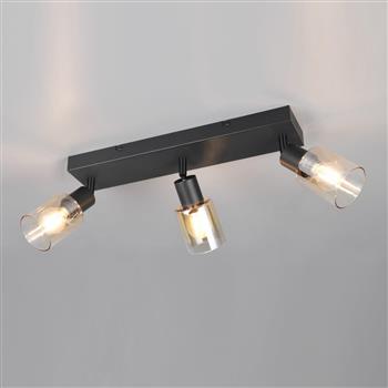 Cadiz Tinted Glass Triple Ceiling Spotlight Fitting 