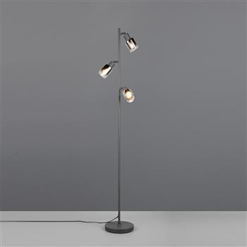 Cadiz Cylinder Glass Adjustable Head Floor Lamp