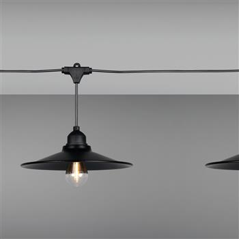 Chain LED IP44 Matt Black Oversized Shades Outdoor String Lights R74771932