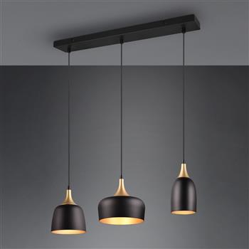 Chiraz 3 light Matt Black & Gold Bar Pendant 310500332