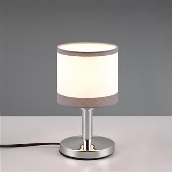 Davos Chrome With White And Grey Shade Touch Table Lamp R59551006