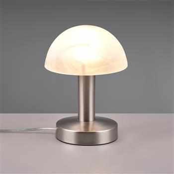 Fynn 2 Matt Nickel And Alabaster Glass Touch Table Lamp 599100107