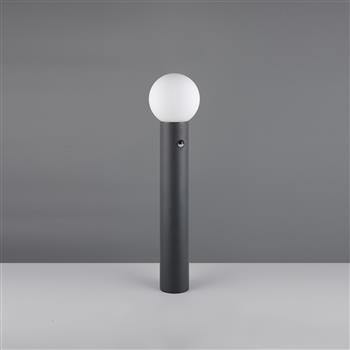 Mures IP44 Medium Sized Anthracite And Opal Glass Sensor Outdoor Post Light 469869142