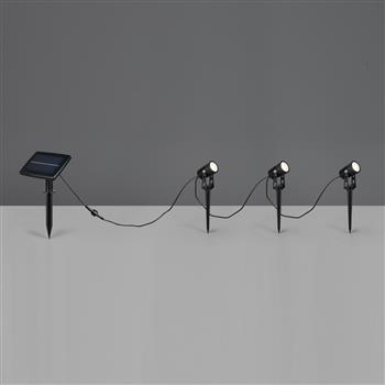 Obidos LED IP44 Black Sensor Solar Spike Light Set R83256332