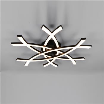 Pollock Large LED Matt Black Six Arm Flush Mounted Fitting R63691132