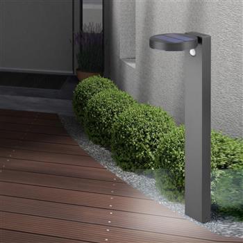 Posadas LED Solar Powered PIR Anthracite Outdoor Post Lamp R42251142