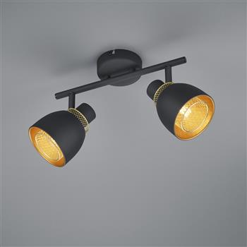 Punch Black And Gold Double Adjustable Ceiling Spotlight R80812032