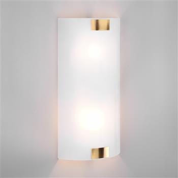 Pura Large White Frosted Curved Glass Double Wall Light