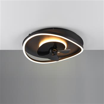 Sortland LED Matt Black CCT Ceiling Fan Light R67393132