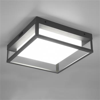Witham Square Outdoor Anthracite IP54 LED Wall Or Ceiling Fitting 677860142