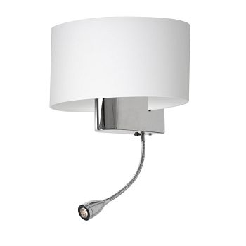 Casino Chrome Double Wall Lights with Shade