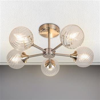 Mona 5-Arm Semi Flush Light
