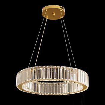Gelmir Crystal and Gold Finish CCT LED Pendant LSTB051