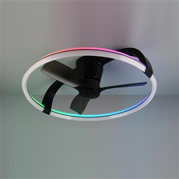 Stockholm LED RGBW Matt Black Summer And Winter Fan Light R64262932