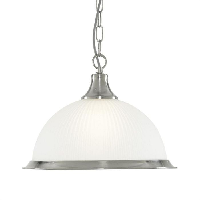 American Diner Satin Silver Single Pendant 1044