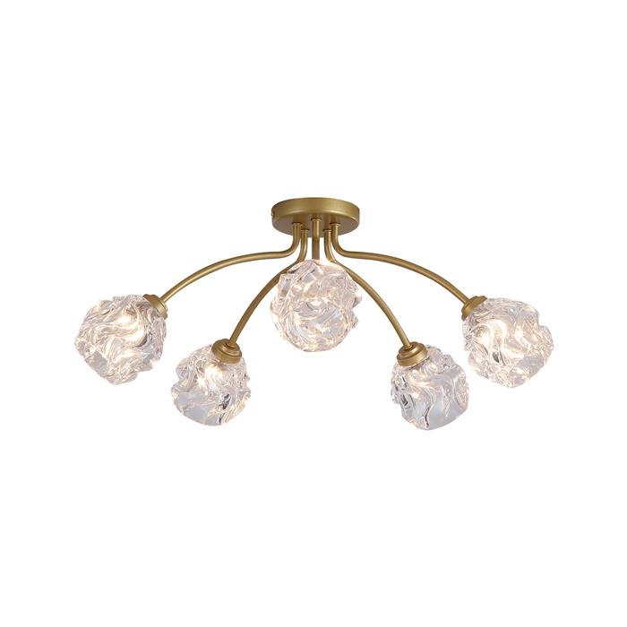 Astral Gold (Colour) Five Light Flush Fitting 11525-5GO