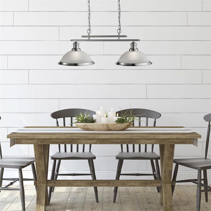 Bistro 2 Bar Pendant Satin Silver 2682-2SS