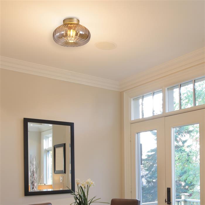 Celestial Gold Metal And Amber Glass Flush Fitting 32156-28GO