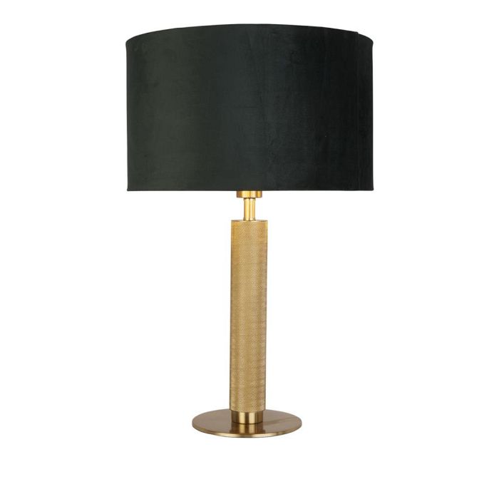 London Knurled Brass And Green Table Lamp 65721GR