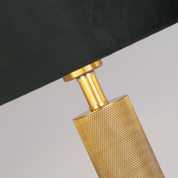 London Knurled Brass And Green Table Lamp 65721GR