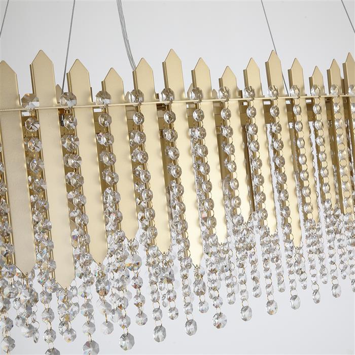 Spear Gold (Colour) And Crystal Eight Light Ceiling Pendant 44711-8GO
