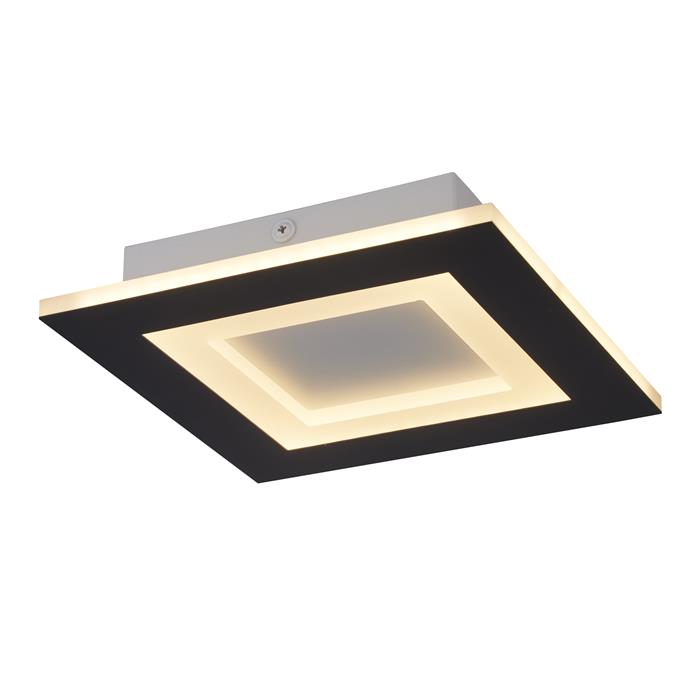 Squary LED 390mm Matt Black flush Ceiling Fitting 44715BK