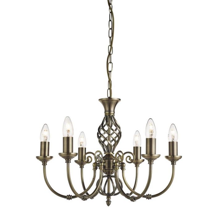 Zanzibar Brass Multi-Arm Ceiling Fitting 8396-6