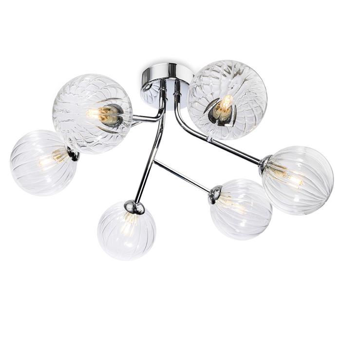 Groves 6 Light Chrome and Clear Ceiling Fitting 6906CH