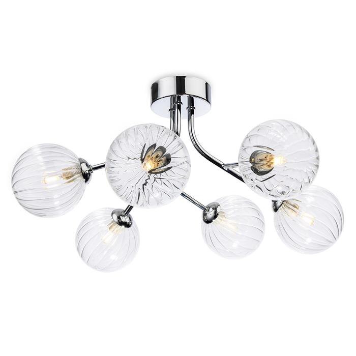 Groves 6 Light Chrome and Clear Ceiling Fitting 6906CH