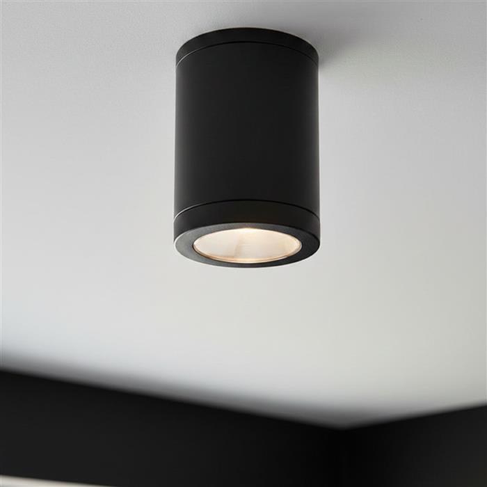 Max Large Black IP65 GU10 Resin Flush Light 6818BK