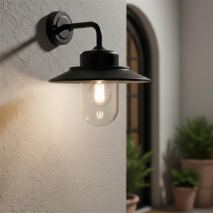 Naples IP44 Rated Black Outdoor Wall Light 3828BK