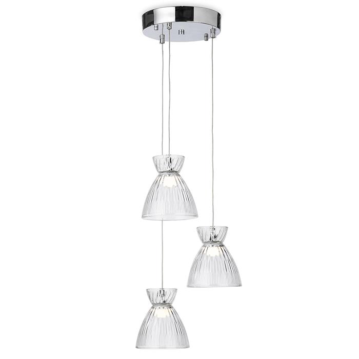 Royale 3-Light Clear Glass LED Cluster Pendant 6842CHCL