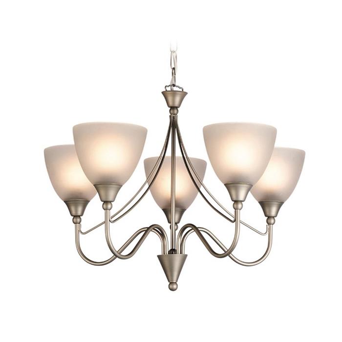 Santana 5 Light Satin Steel Ceiling Light 8040SS